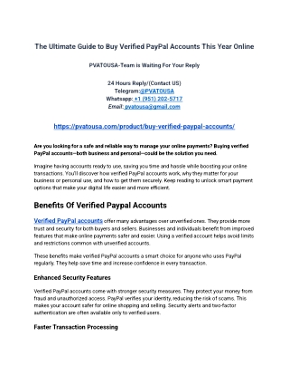 The Ultimate Guide to Buy Verified PayPal Accounts This Year Online