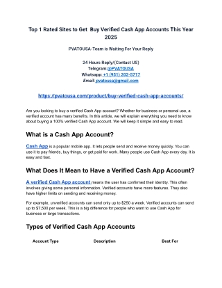 Top 1 Rated Sites to Get  Buy Verified Cash App Accounts This Year 2025