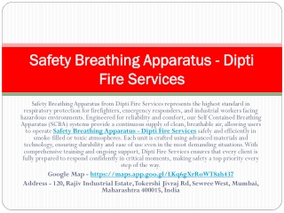 Self Contained Breathing Apparatus Scba - Dipti Fire Services