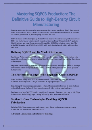 SQPCB Production The Definitive Guide to High-Density Circuit Manufacturing
