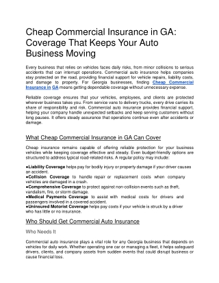 Cheap Commercial Insurance in GA_ Coverage That Keeps Your Auto Business Moving