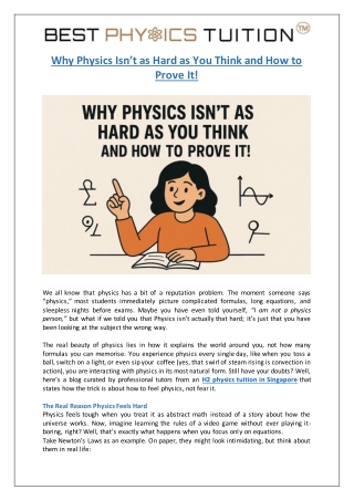 Why Physics Isn’t as Hard as You Think and How to Prove It!