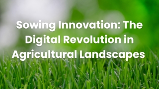 Sowing Innovation The Digital Revolution in Agricultural Landscapes