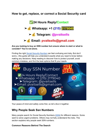 How to get, replace, or correct a Social Security card