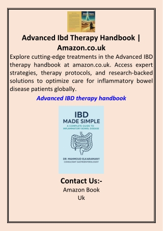 Advanced Ibd Therapy Handbook  Amazon.co.uk
