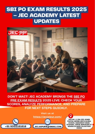 SBI PO Exam Results 2025 – JEC Academy Latest Updates