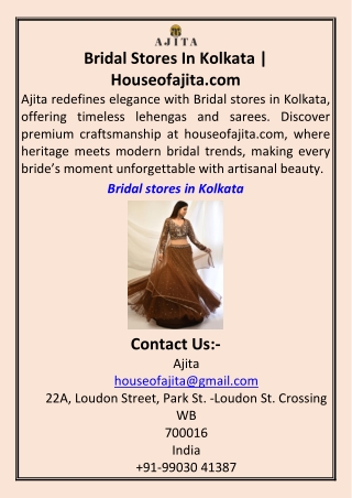 Bridal Stores In Kolkata Houseofajita.com