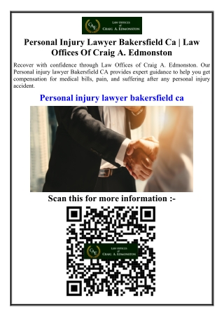 Personal Injury Lawyer Bakersfield Ca  Law Offices Of Craig A. Edmonston