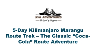 5-Day Kilimanjaro Marangu Route Trek