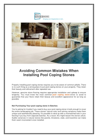 Avoiding Common Mistakes When Installing Pool Coping Stones