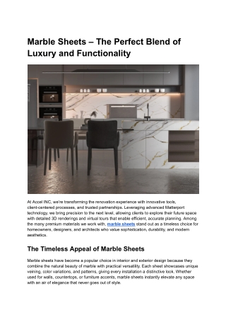 Marble Sheets – The Perfect Blend of Luxury and Functionality