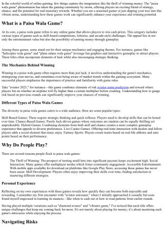 Paisa Wala Game: Unlock Your Winning Potential