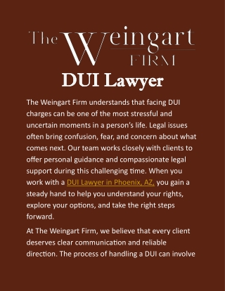 DUI Lawyer in Phoenix, AZ: Personalized Guidance, Protection & Solutions