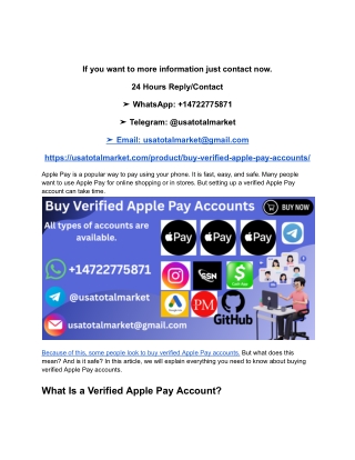 89.55 Site To Buy Verified Apple Pay Accounts (Top)!