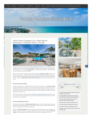 Johns Pass Cottages  Madeira Beach cottage rentals Johns Pass