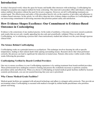 How Evidence Shapes Excellence: Our Commitment to Evidence-Based Outcomes in Coo