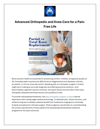 Advanced Orthopedic and Knee Care for a Pain-Free Life