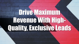 Drive Maximum Revenue With High-Quality, Exclusive Leads