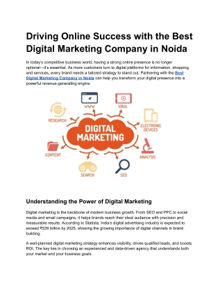 Driving Online Success with the Best Digital Marketing Company in Noida
