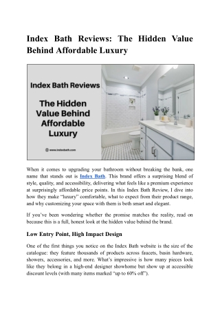 Index Bath Reviews: Bathroom Transformation Stories Revealed