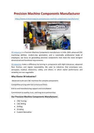 Precision Machine Components Manufacturer