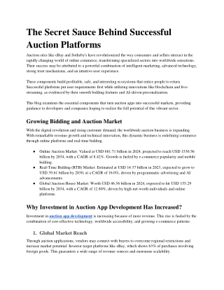 The Secret Sauce Behind Successful Auction Platforms