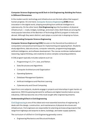 Computer Science Engineering and B