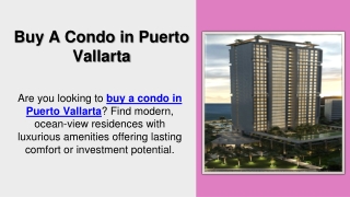 Buy A Condo in Puerto Vallarta