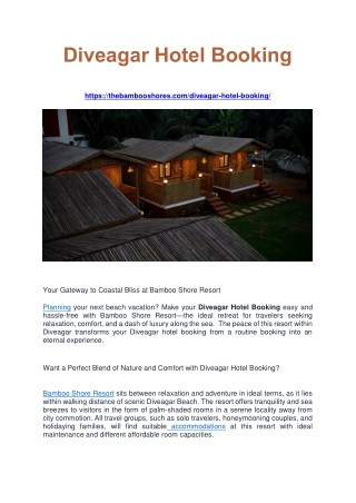 Diveagar Hotel Booking