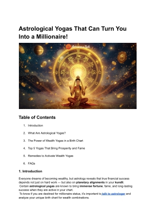 Astrological Yogas That Can Turn You Into a Millionaire