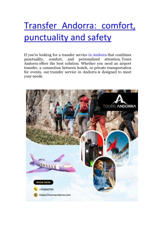 Transfer Andorra: comfort, punctuality and safety