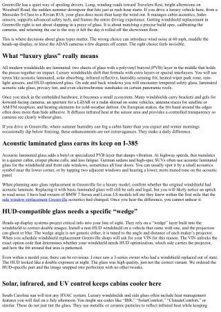 Windshield Replacement Greenville: Glass Types for Luxury Vehicles