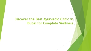 Discover the Best Ayurvedic Clinic in Dubai
