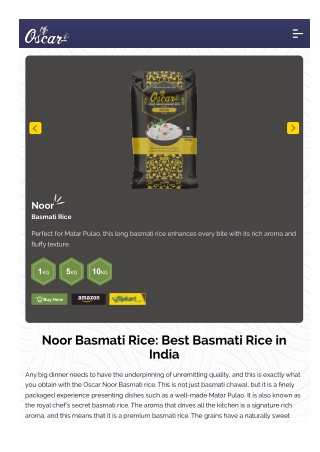 Buy Noor Basmati Rice & Noor Premium Basmati Rice Online | Best Noor Rice Price