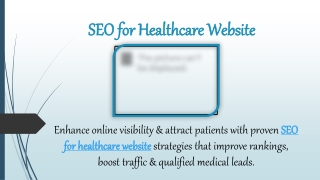 SEO for Healthcare Website