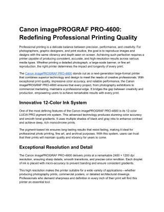 Canon imagePROGRAF PRO-4600