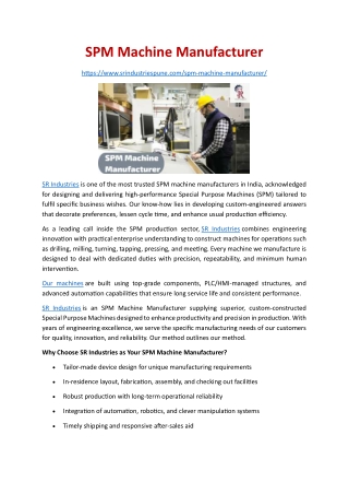 SPM Machine Manufacturer