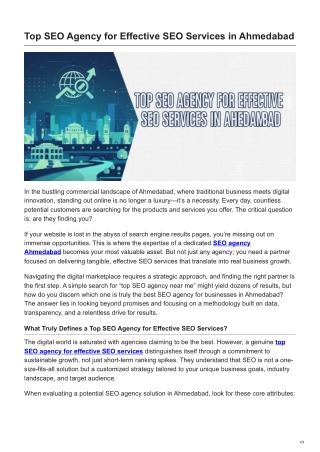 Top SEO Agency for Effective SEO Services in Ahmedabad