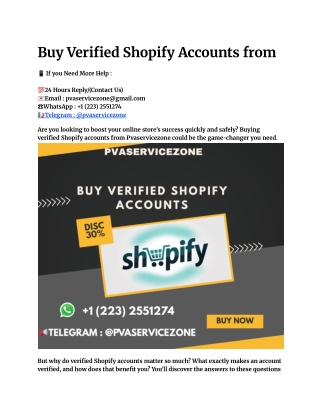 Buy Verified Shopify Accounts from