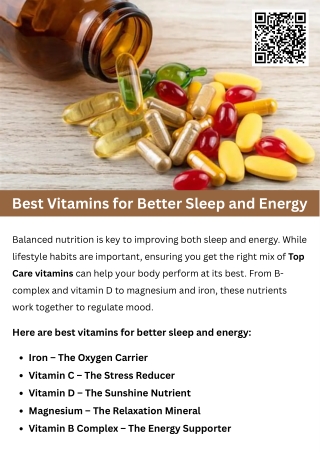 Best Vitamins for Better Sleep and Energy