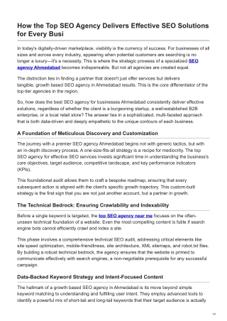 How the Top SEO Agency Delivers Effective SEO Solutions for Every Busi