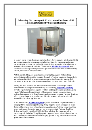 Rfi shielding materials