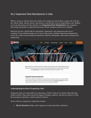 Understanding the Role of Suspension Parts in Vehicle Safety
