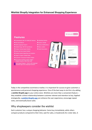 Wishlist Shopify Integration for Better Shopping Experience