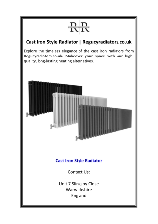 Cast Iron Style Radiator  Regucyradiators.co.uk