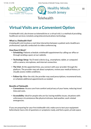 Online Psychiatry & Telehealth Therapy _ South Jersey