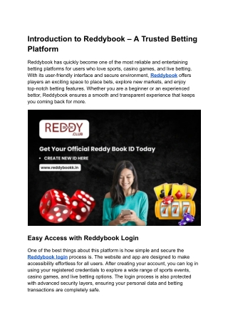 Introduction to Reddybook – A Trusted Betting Platform