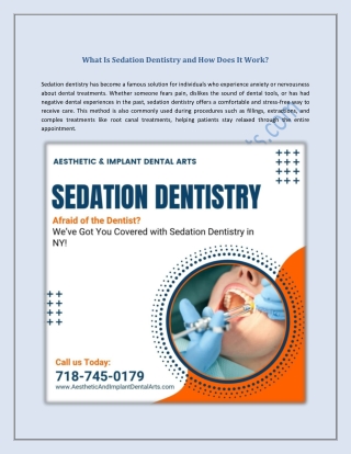What Is Sedation Dentistry and How Does It Work