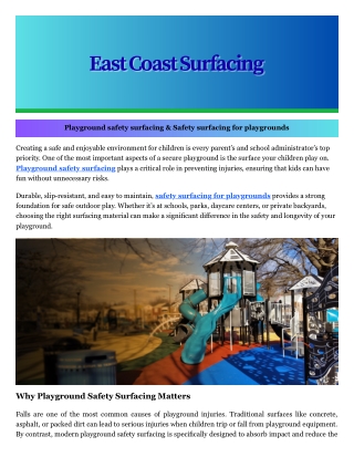 Playground safety surfacing