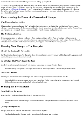 How to Create a Personalized Gift Hamper Brisbane: A Step‑by‑Step Guide